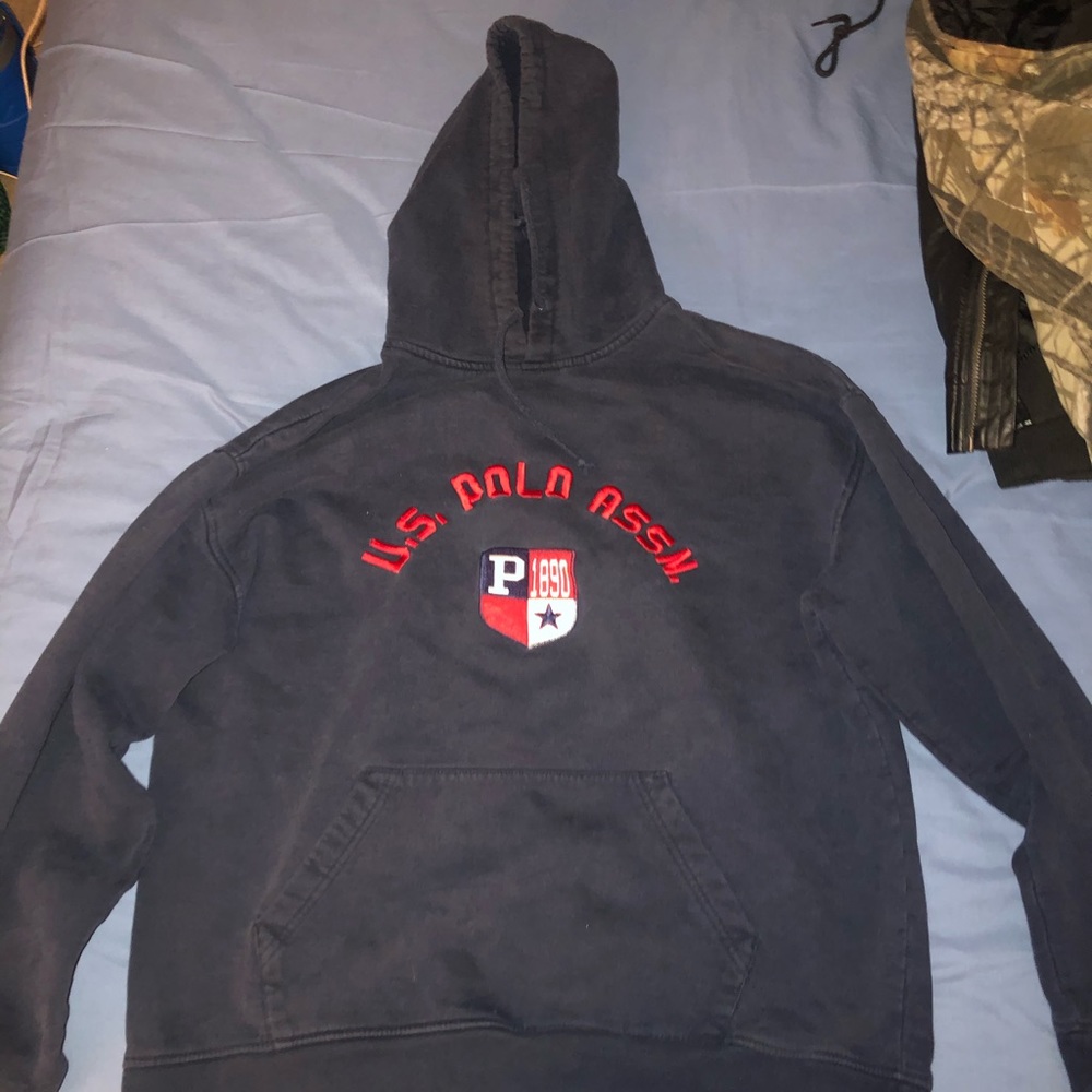US Polo Assn. navy blue hoodie, size L